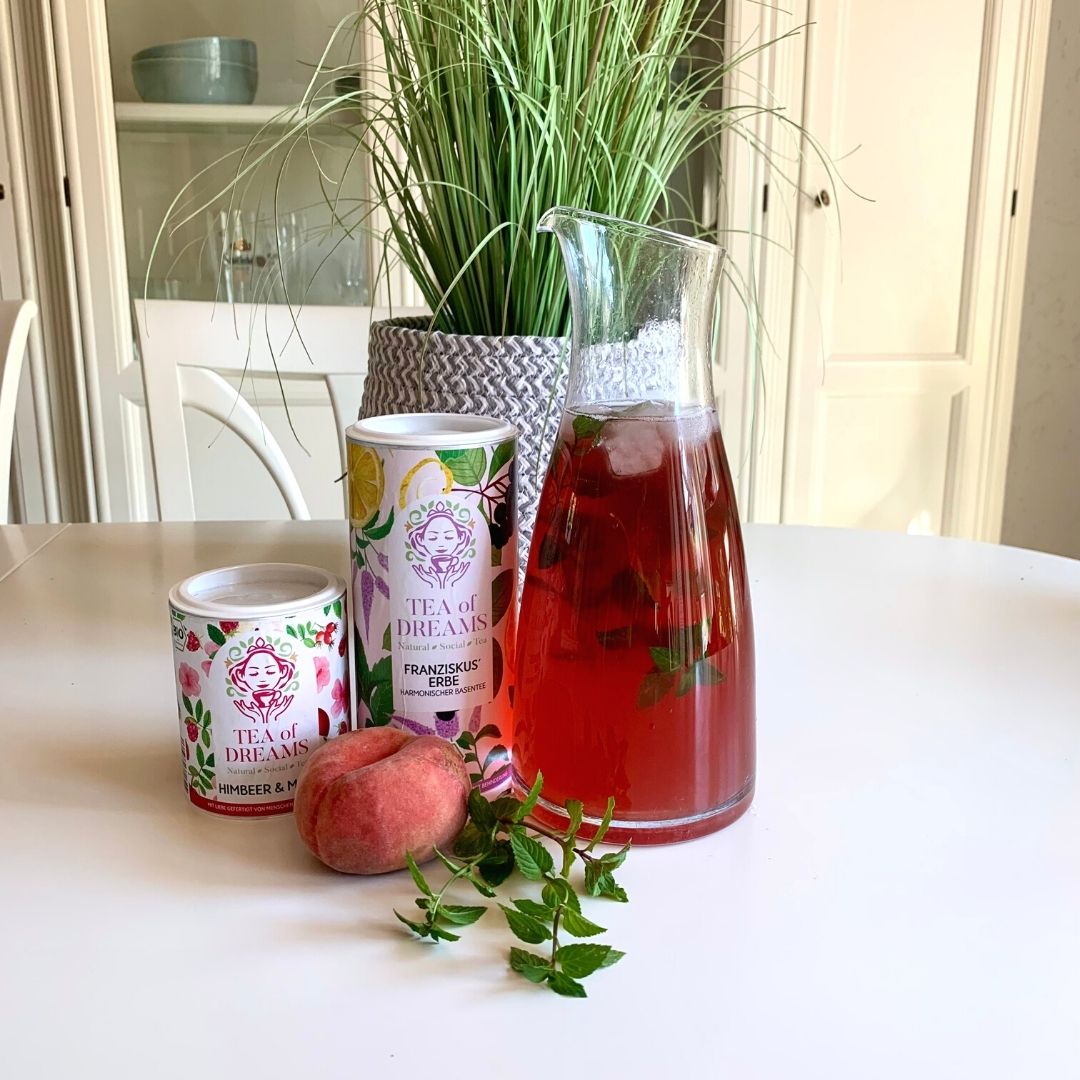 Pfirsich-Eistee mit Minze Rezept - Tea of Dreams