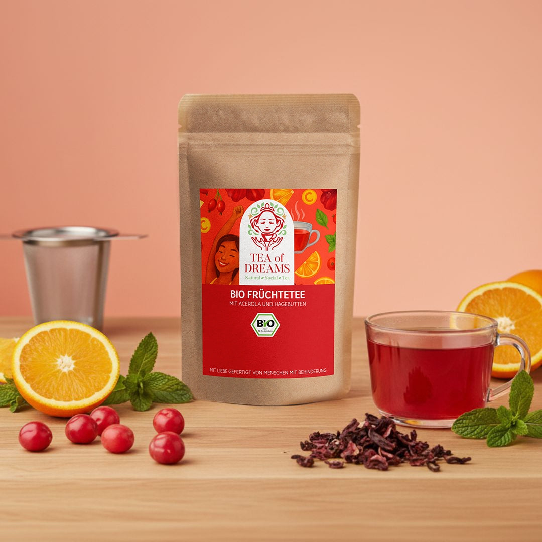 Bio Früchtetee mit Acerola & Hagebutten