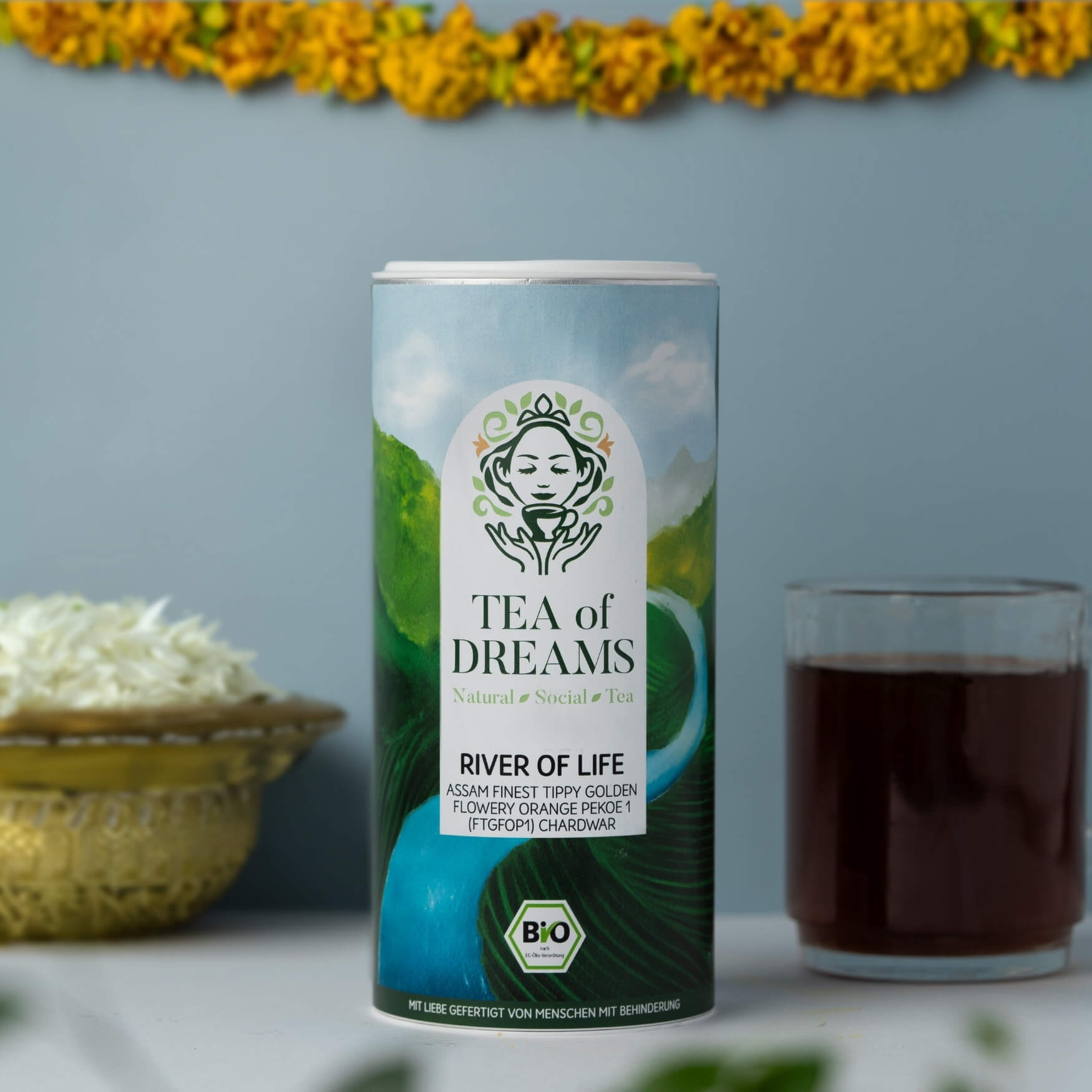Bio Assam Finest Tippy Golden Flowery Orange Pekoe 1 (FTGFOP1) Chardwar "River of Life" - Bio Assam Finest Tippy Golden Flowery Orange Pekoe 1 (FTGFOP1) Chardwar "River of Life"
