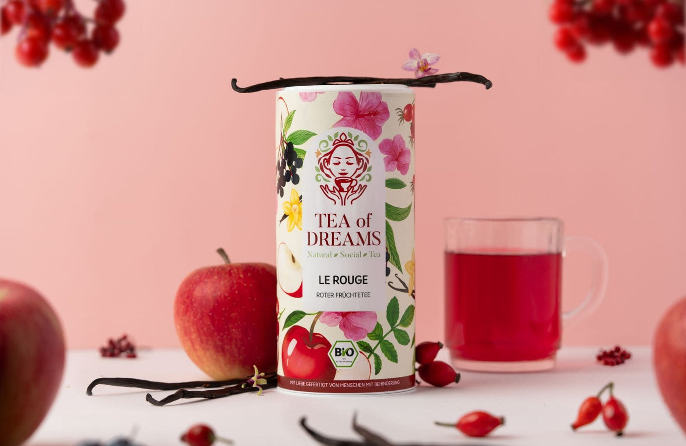 Tee ohne Koffein von Menschen mit Behinderung