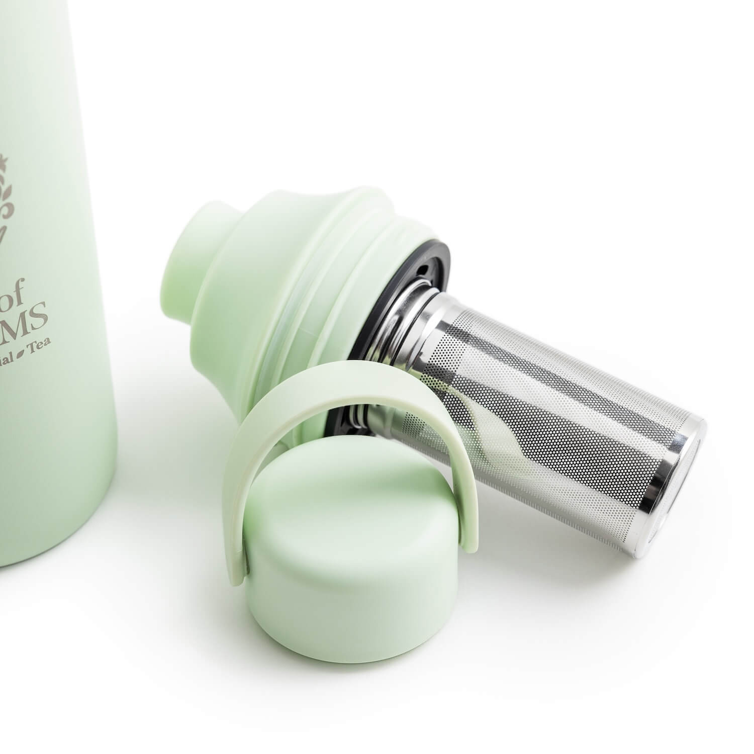 Teeflasche mit intergriertem Sieb von Tea of Dreams Farbe Avocado