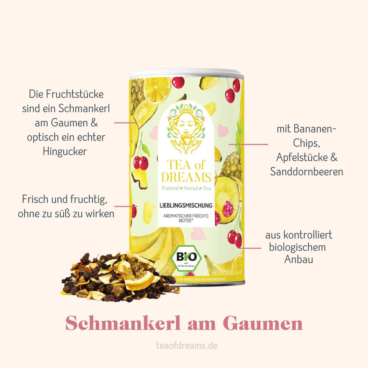Bio naturbelassene Früchteteemischung "Lieblingsmischung" - Bio naturbelassene Früchteteemischung "Lieblingsmischung"
