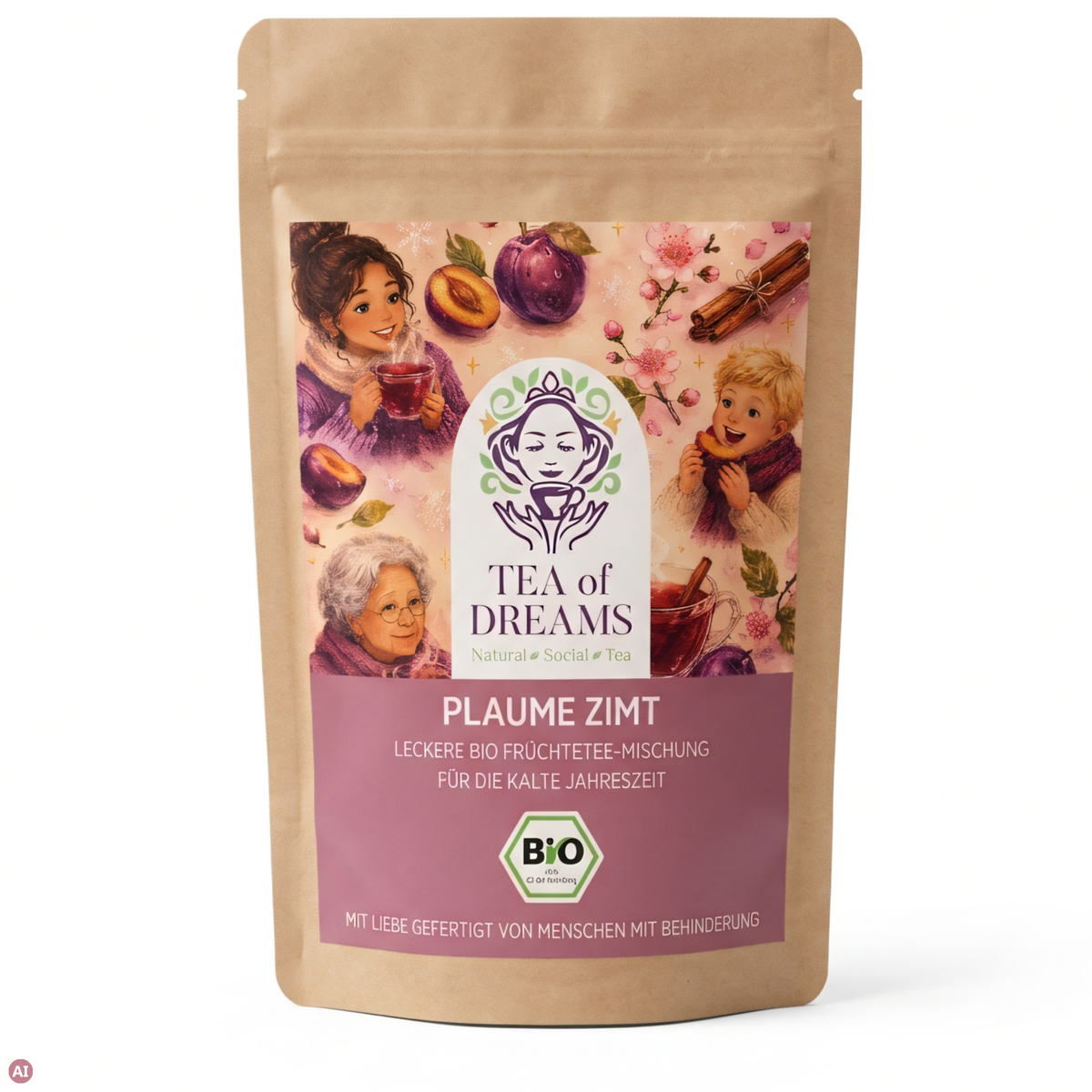 Pflaume Zimt Bio-Tee