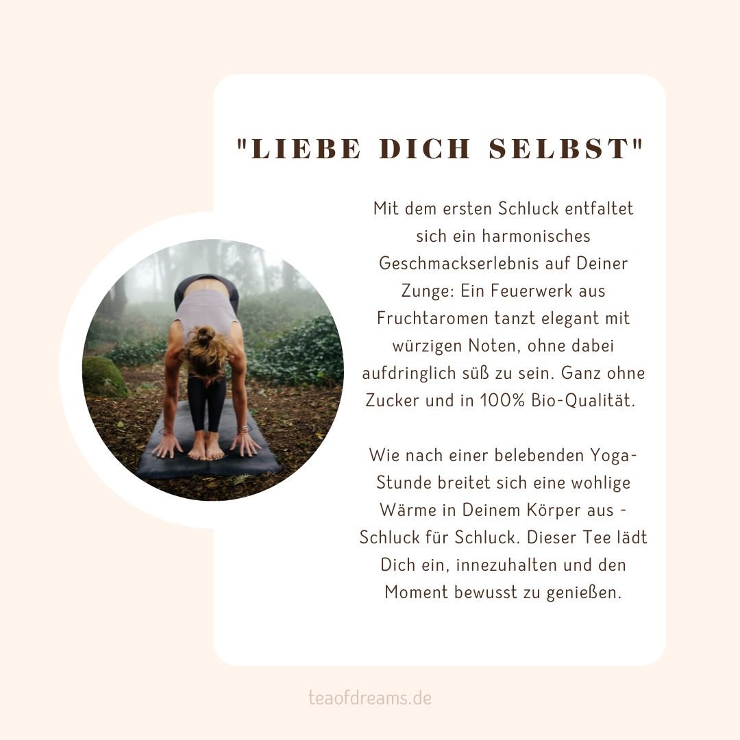 Bio Yoga Tee "Liebe dich selbst" - Bio Yoga Tee "Liebe dich selbst"