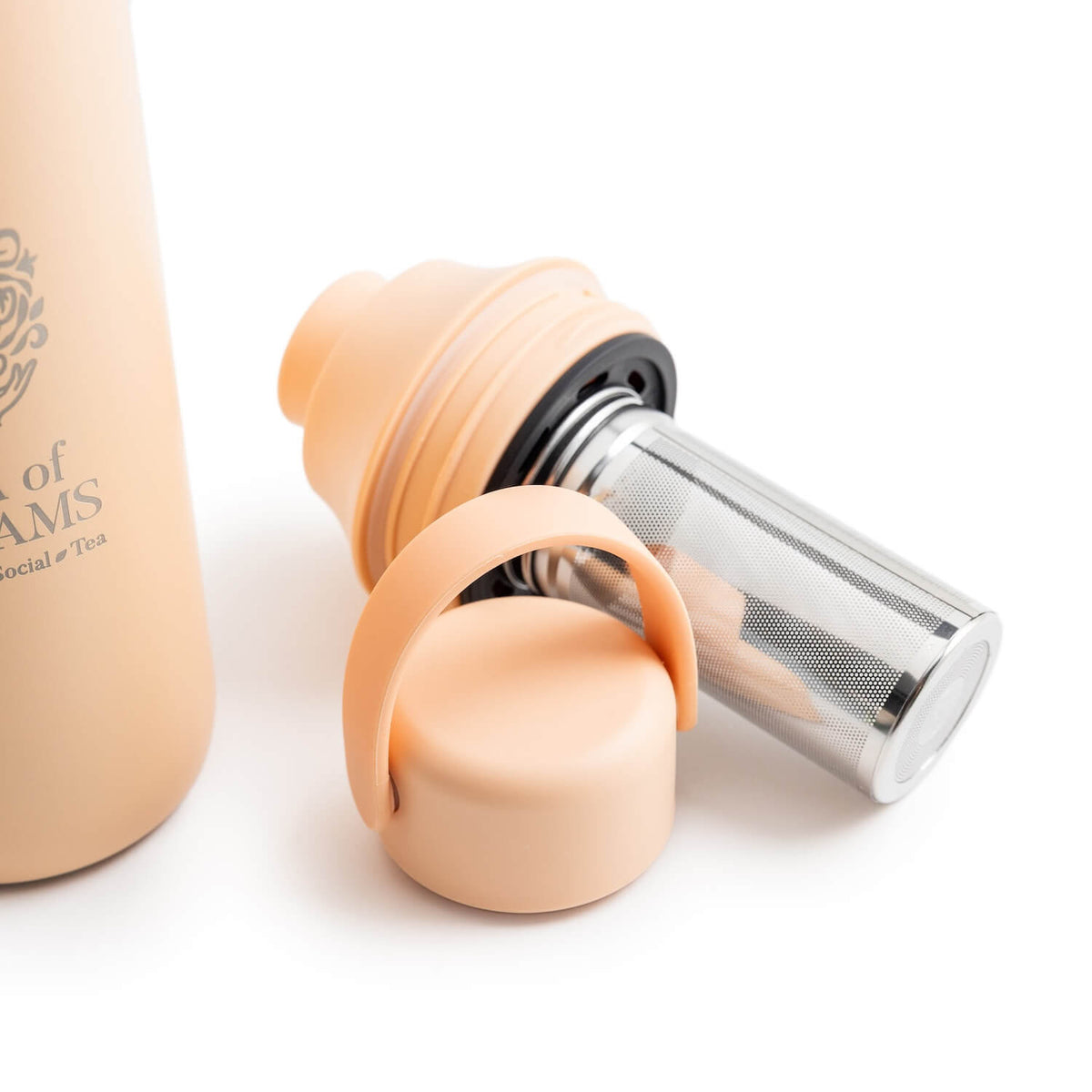 Teeflasche/Thermokanne mit intergriertem Sieb von Tea of Dreams Farbe Peach