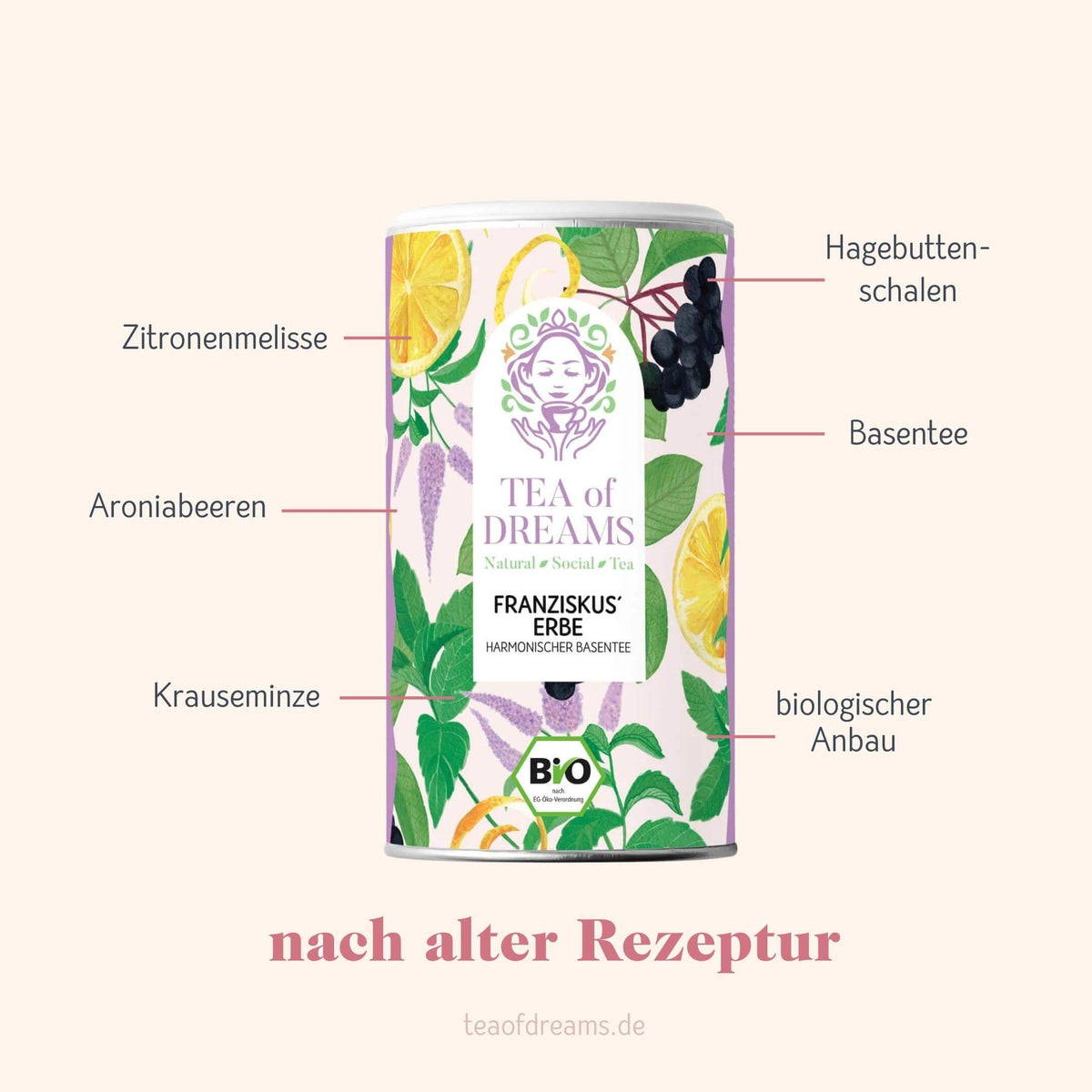 Bio Basentee Beeren und Kräuter "Franziskus´ Erbe" - Bio Basentee Beeren und Kräuter "Franziskus´ Erbe"
