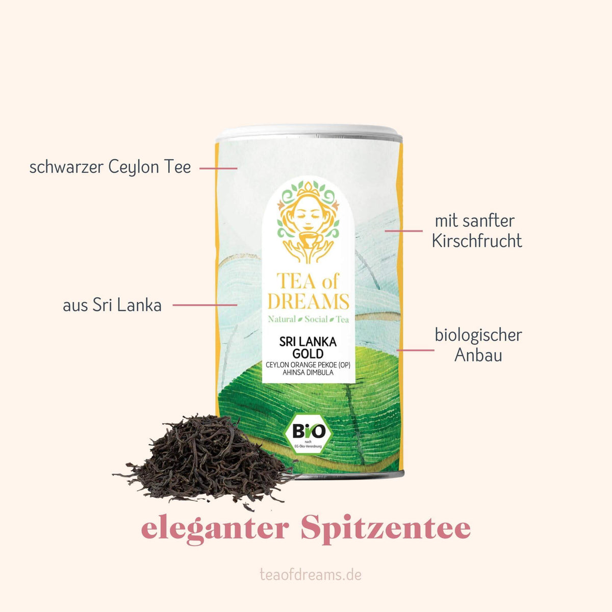 Bio Ceylon Orange Pekoe (OP) Ahinsa Dimbula "Sri Lanka Gold" - Bio Ceylon Orange Pekoe (OP) Ahinsa Dimbula "Sri Lanka Gold"