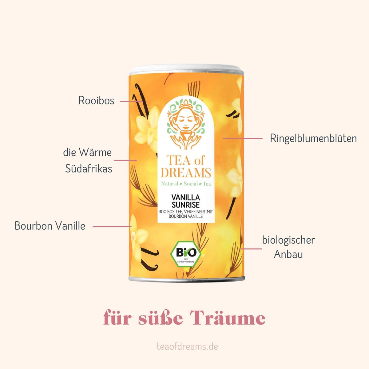 Rooibos Tee Vanilla Sunrise Tea of Dreams