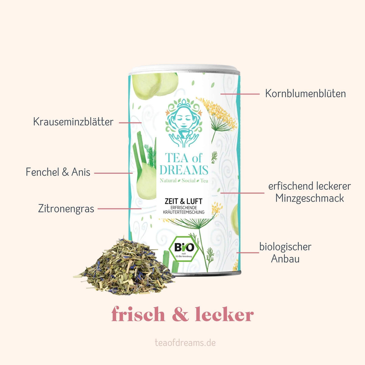 Bio Kräuterteemischung "Zeit & Luft" - Bio Kräuterteemischung "Zeit & Luft"